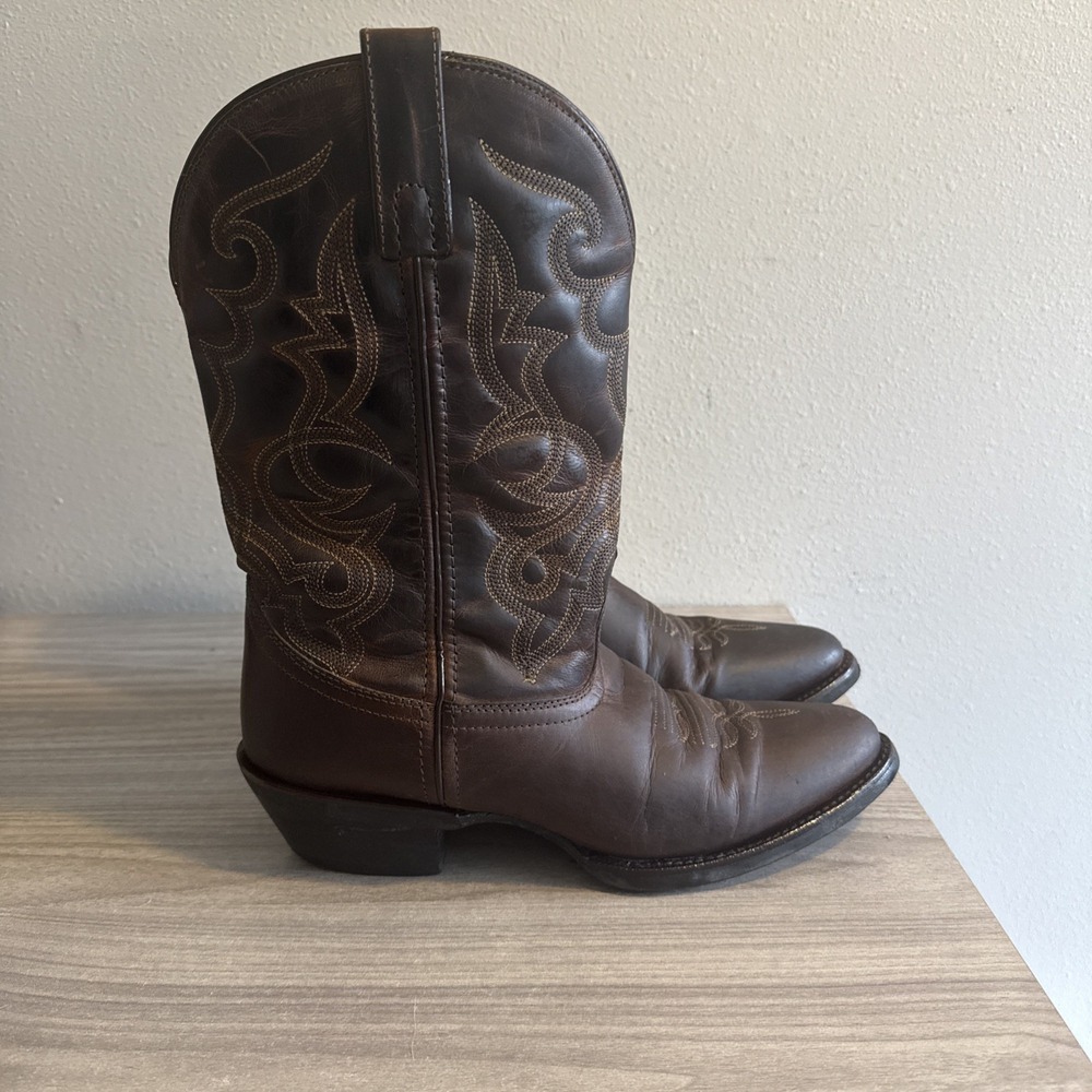 Laredo 51112 Women's Brown Distressed Leather Boots Western Round Toe Sz 10